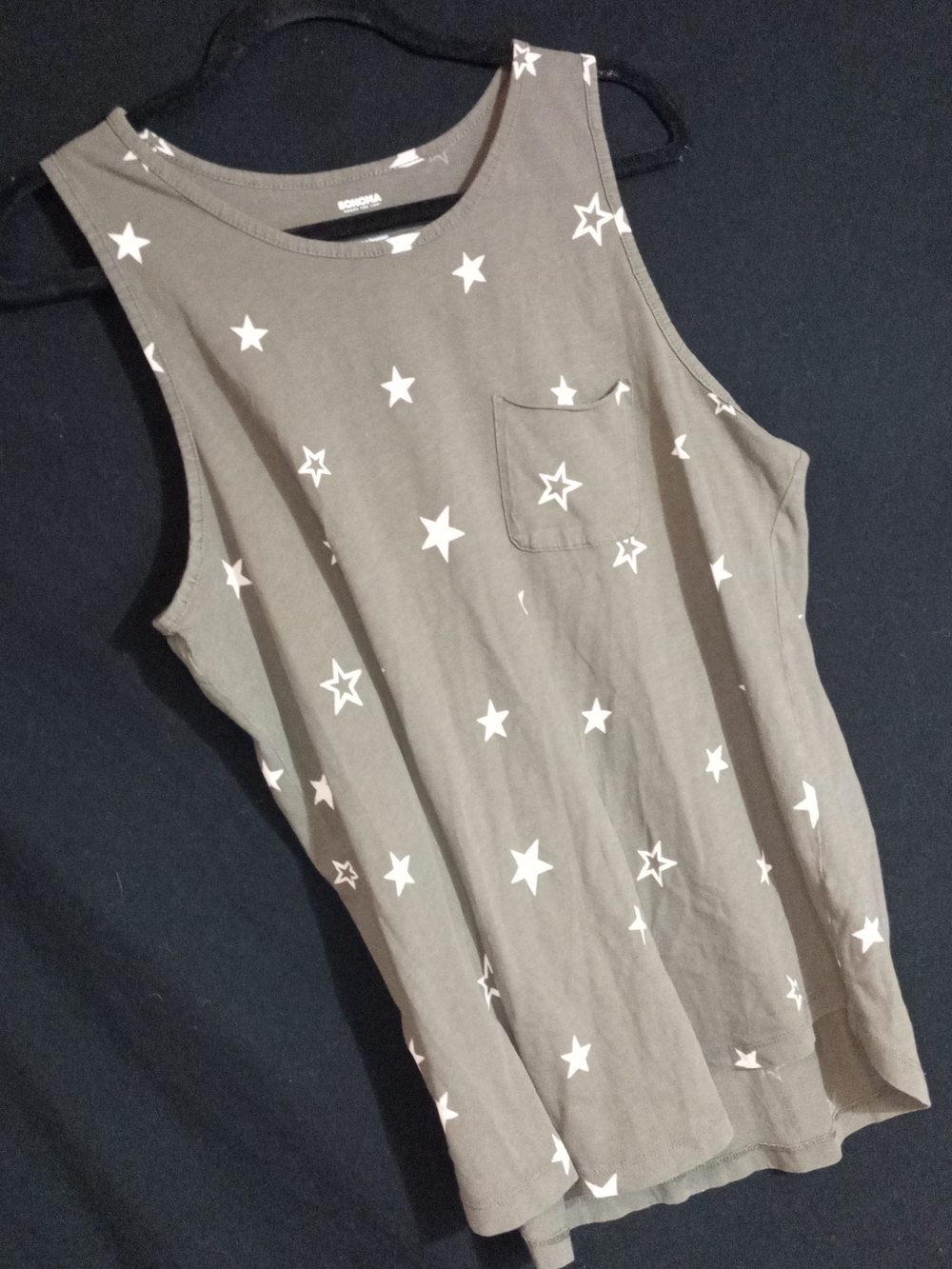 Sonoma Grey Star Print Tank Top with Pocket Bundle Tanks Save 25%
